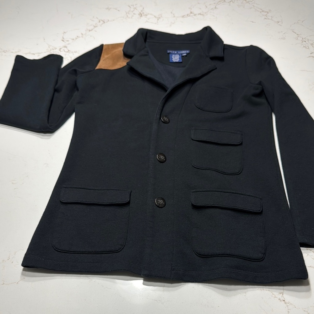 Ralph Lauren Blue Jacket with Tan Trim Size XS